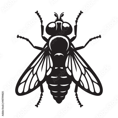 Stealthy Horsefly silhouette, approaching undetected – Horsefly illustration – Minimalist Horsefly vector – Insect silhouette

