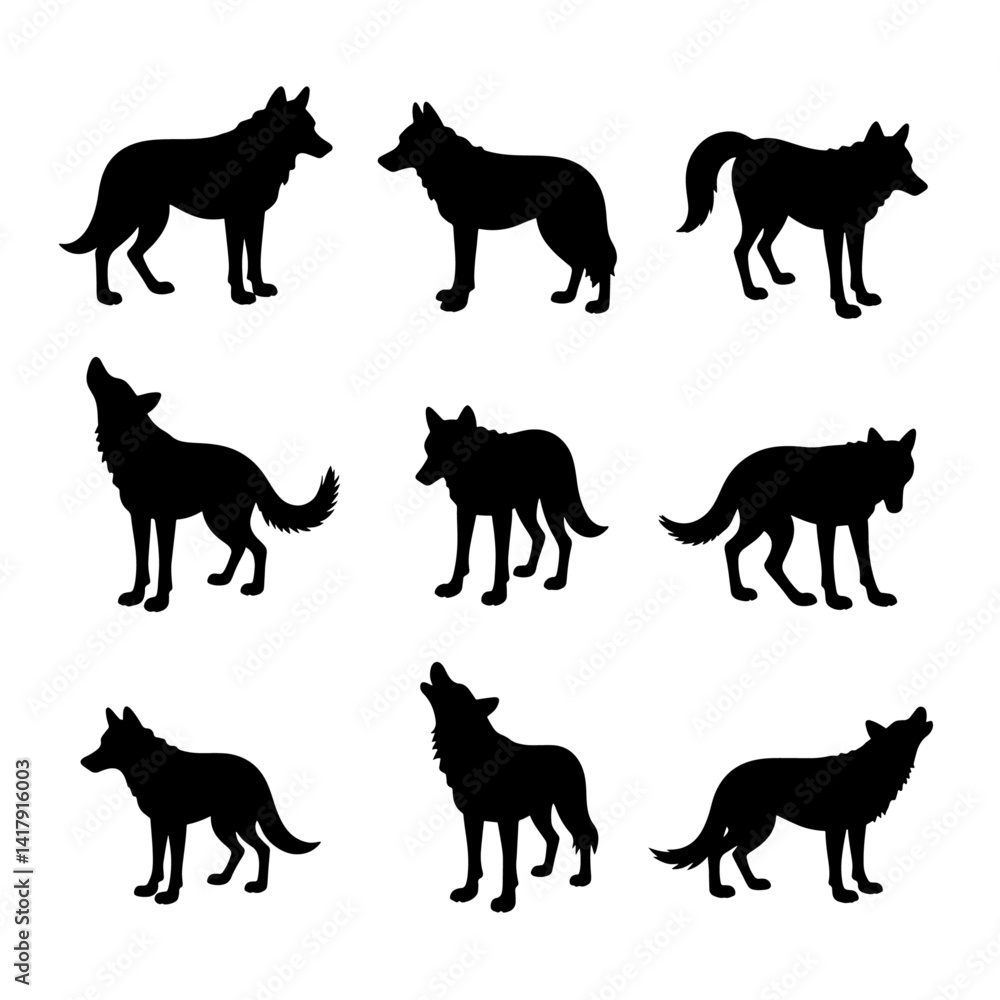 Obraz premium dog silhouettes vector
