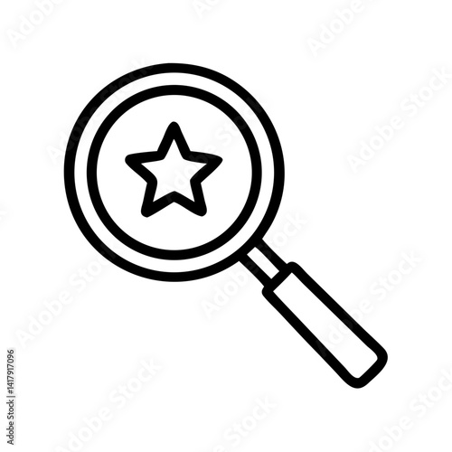 Magnifying Glass Highlighting Star Icon Design
