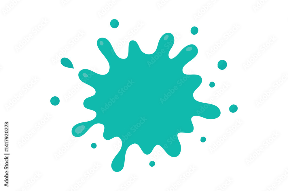 Fototapeta premium Turquoise paint splash vector