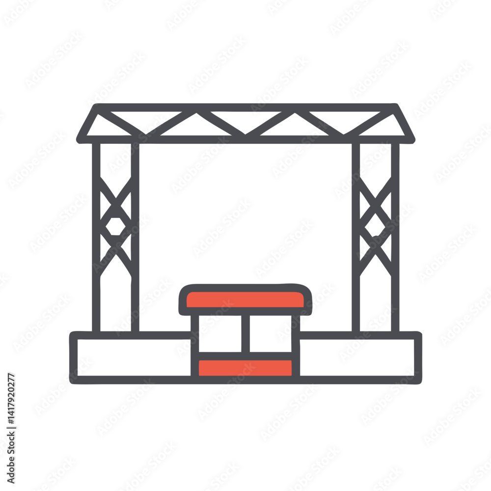 Fototapeta premium Concert stage icon illustration in minimalistic style