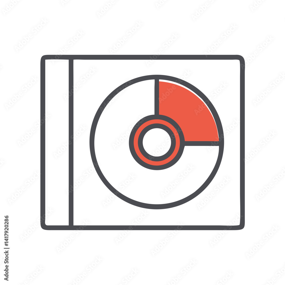 Music CD Icon with Red Detail - Creative Horn Symbol Music CD Icon with Red Detail - Creative Horn Symbol