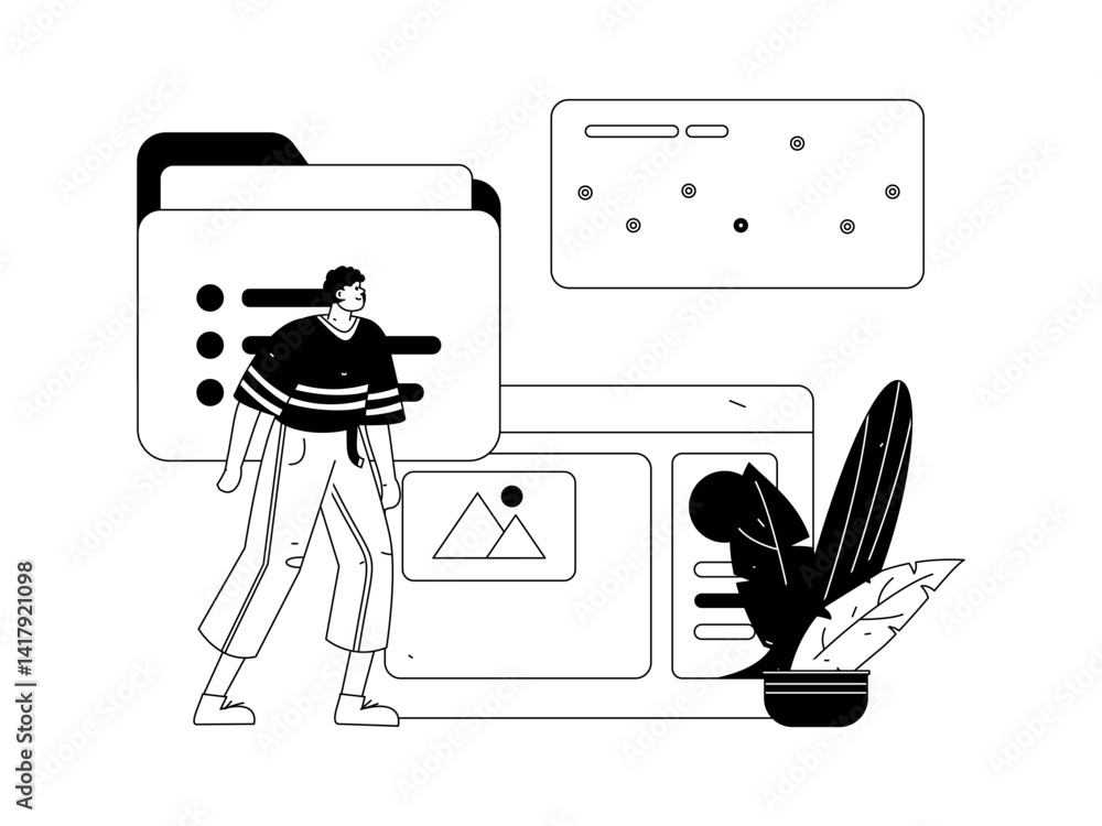 Flat vector illustration of business people operating work scene
Flat vector illustration of business people operating work scene