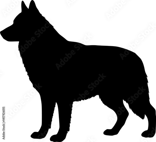 Vector silhouette of a dog.