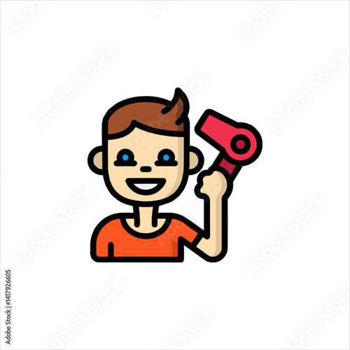 set of funny cartoon mechanic