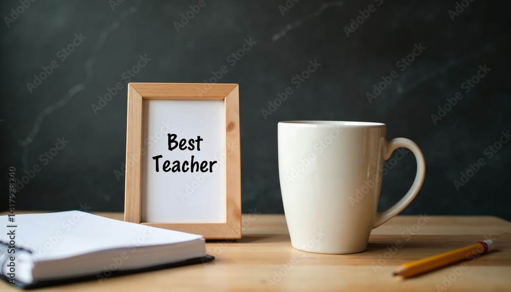 Best Teacher Desk Setup with Coffee Mug and Notebook Best Teacher Desk Setup with Coffee Mug and Notebook