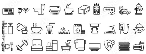 Hotel Facilities vector icon ilustration concept