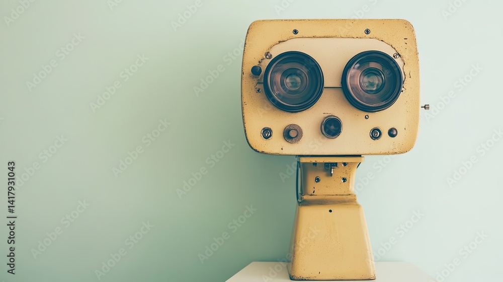 Eye examination machine placed neatly on a white table, ready for use in an optometry clinic.