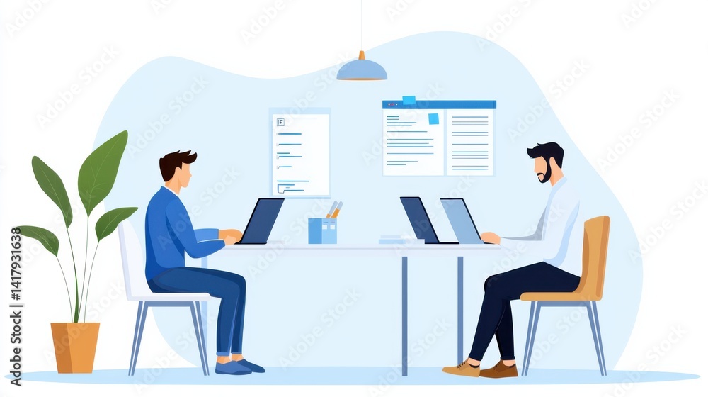 A group of business professionals working together on a project, reviewing a checklist and discussing strategies for success A group of business professionals working together on a project, reviewing a checklist and discussing strategies for success