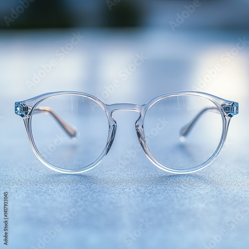 Obraz na płótnie Clear optical lenses for eyeglasses (White table background) w salonie