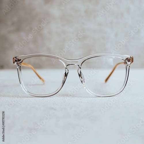 Obraz na płótnie Clear optical lenses for eyeglasses (White table background) w salonie