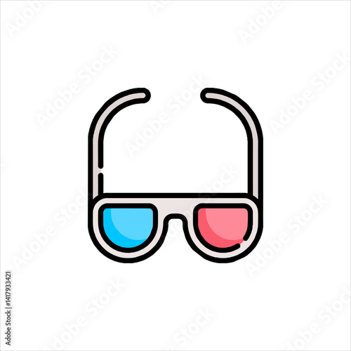 3d glasses on white background