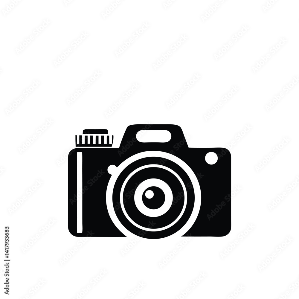 Camera Icon with Lens Detail on Transparent Background Design Camera Icon with Lens Detail on Transparent Background Design