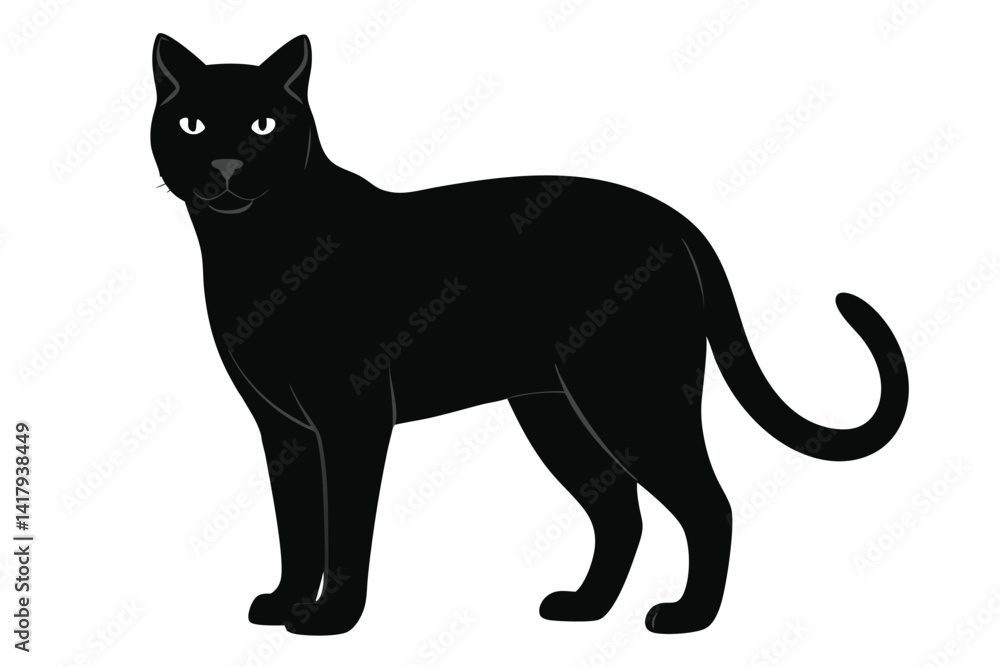 Beautiful cat vector silhouette black illustration Beautiful cat vector silhouette black illustration
