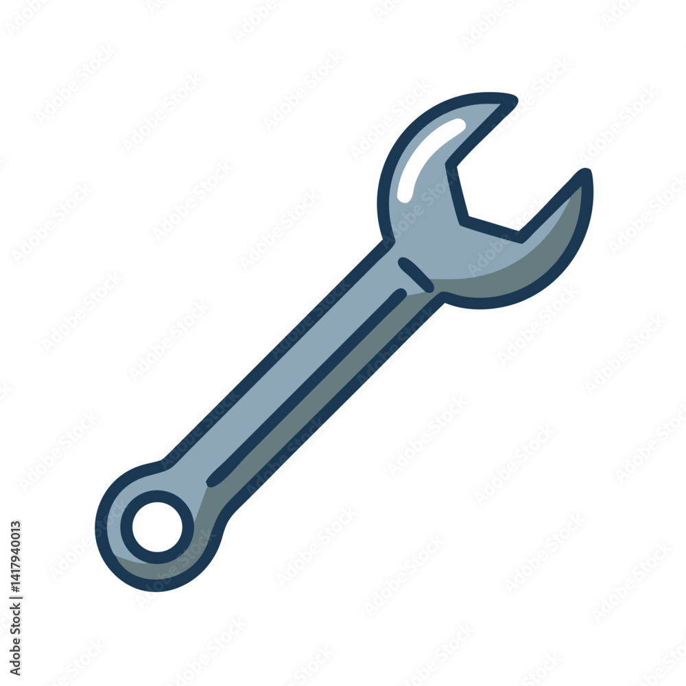 Open End Wrench Hand Tool Icon Design Open End Wrench Hand Tool Icon Design
