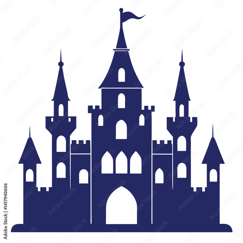 Obraz premium castle fortress silhouette icon