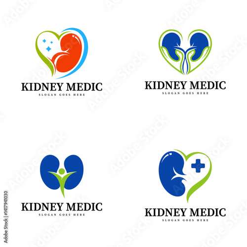 Healthy kidney logo design template