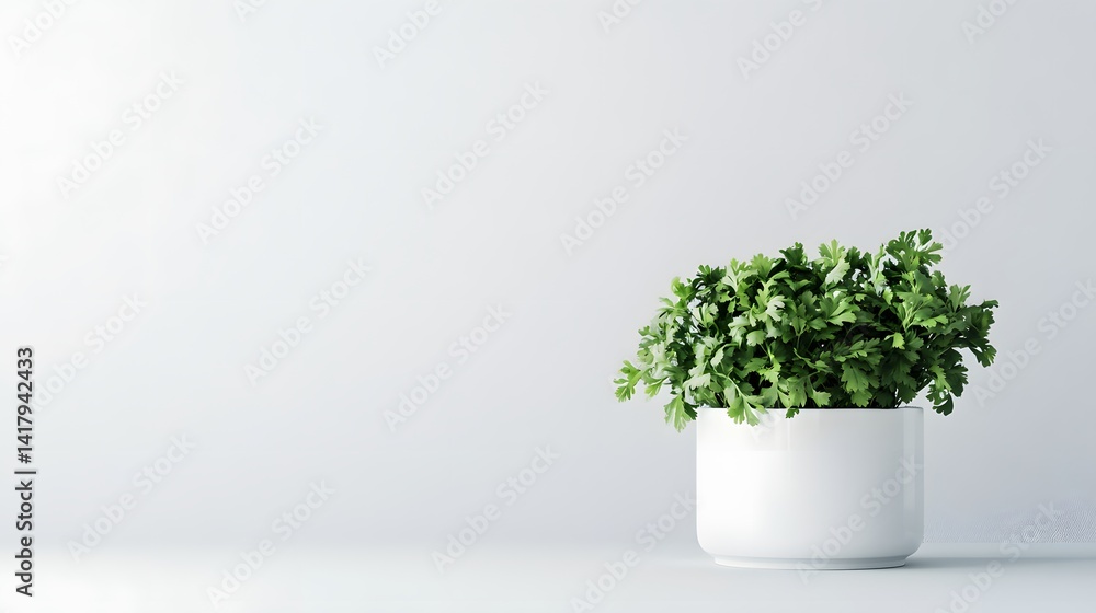 A lush green plant in a simple white pot sits against a minimalist white background. Perfect for home decor, wellness, or plant-themed designs. A lush green plant in a simple white pot sits against a minimalist white background. Perfect for home decor, wellness, or plant-themed designs.