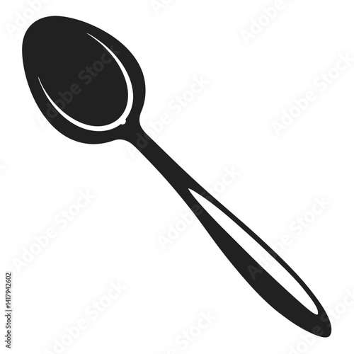 spoon utensil black vector icon