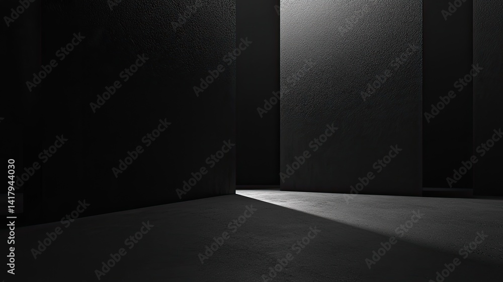 Minimalist black background with subtle diagonal gradients and light reflections.