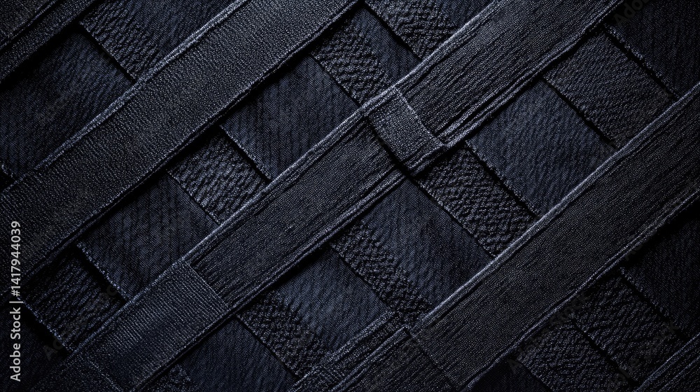 High-contrast black background with layered diagonal patterns, perfect for tech or fashion ads.