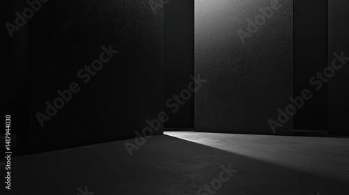 Obraz na płótnie Minimalist black background with subtle diagonal gradients and light reflections. w salonie