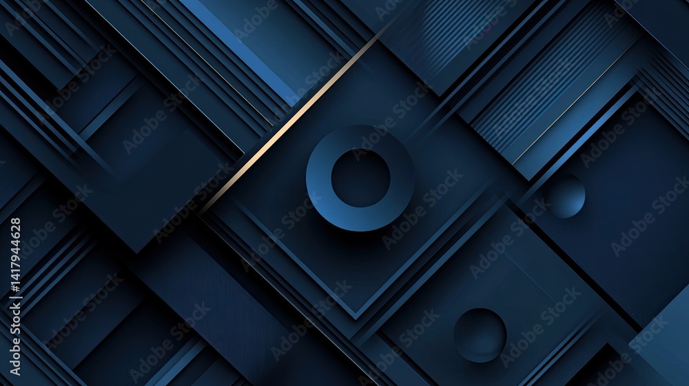 Monochromatic dark theme with layered diagonal elements creating abstract depth.