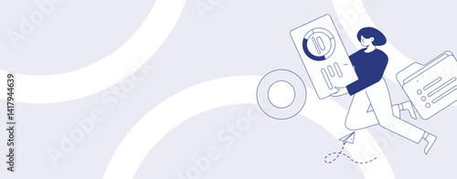 Flat vector illustration of business people operating work scene
