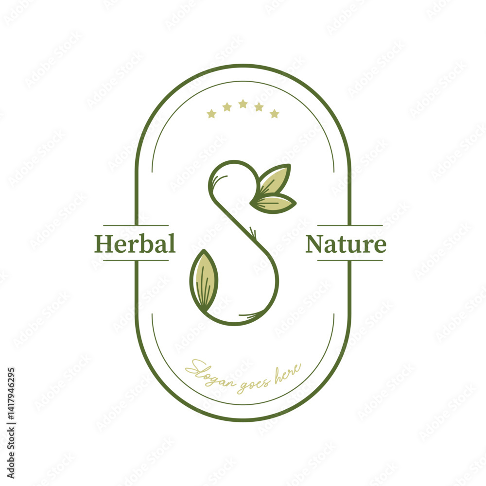 Fototapeta premium Herbal nature logo design template