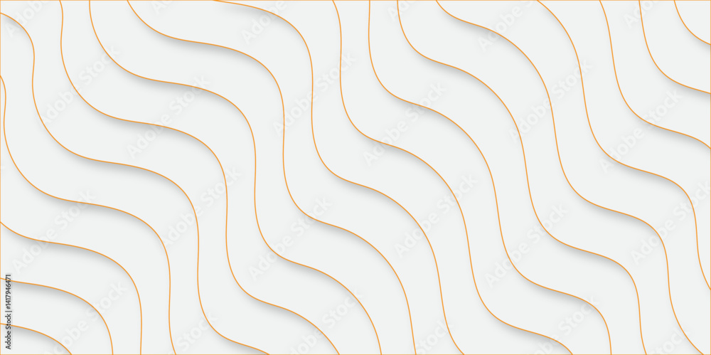 Fototapeta premium Striped 3D Texture - Background Illustration, Vector. White wavy lines creating a smooth, flowing pattern. Abstract wavy line 3d paper cut white background.
