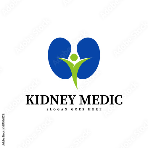 Healthy kidney logo design template