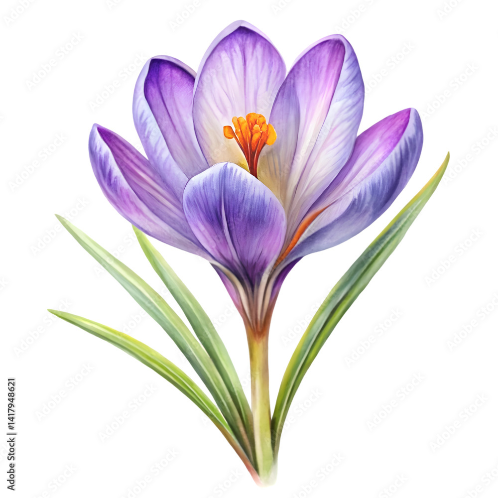 Fototapeta premium White Background Foxglove Floral Design