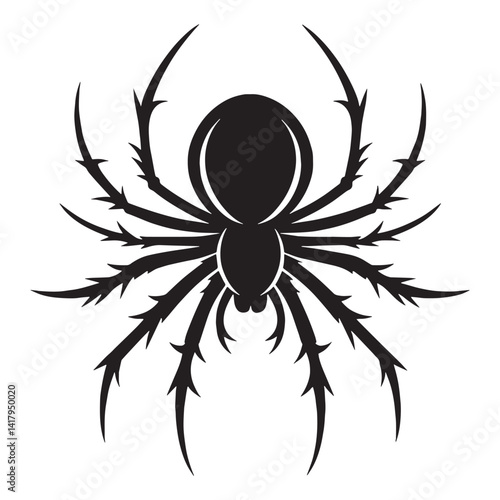 Deceptive Spider silhouette, hiding in plain sight – Spider illustration – Spider vector – Insect silhouette

