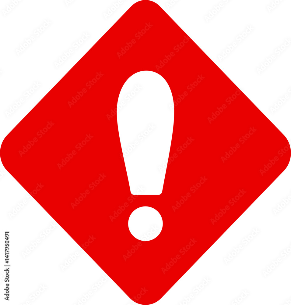 Red and White Diamond Caution Symbol Design Red and White Diamond Caution Symbol Design