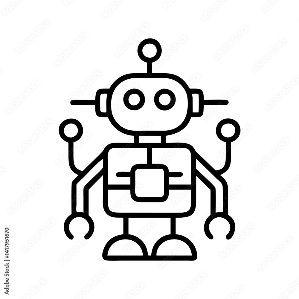 Robotics technology ai artificial intelligence machine learning automation innovation futuristic robot icon Robotics technology ai artificial intelligence machine learning automation innovation futuristic robot icon