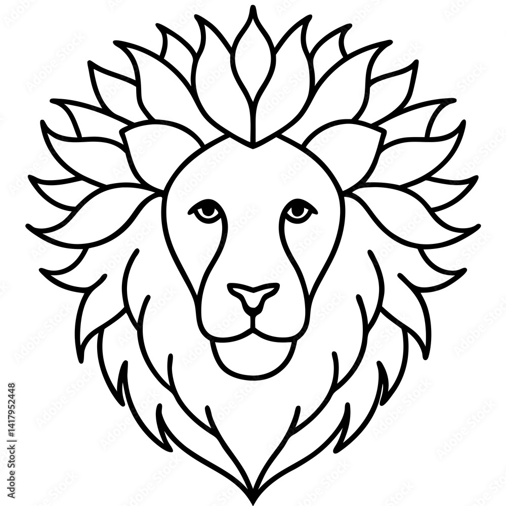 Fototapeta premium generate an image of a lion s head and mane formed