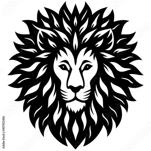 generate an image of a lion s head and mane formed
