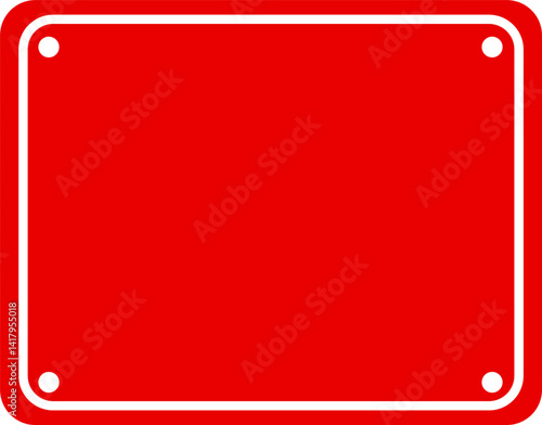 Blank Frame with Caution Text in Red