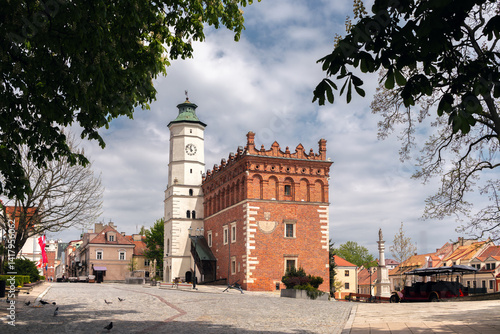 Obraz na płótnie Cityscape of Sandomierz old town, Świętokrzyskie, Poland. View of Town Hall and Old Market square w salonie