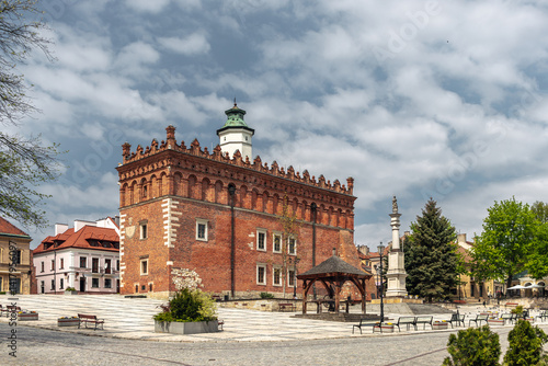 Obraz na płótnie Cityscape of Sandomierz old town, Świętokrzyskie, Poland. View of Town Hall and Old Market square w salonie