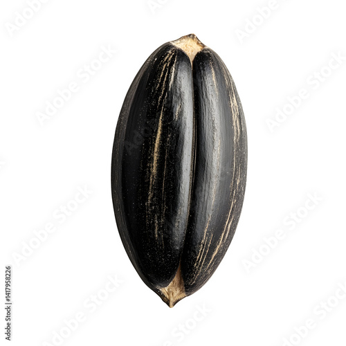 Wallpaper Mural Single sunflower seed with black shell, clean isolated food photo on white Torontodigital.ca