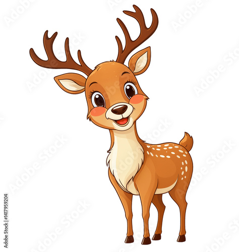 a charming cartoon deer wit...