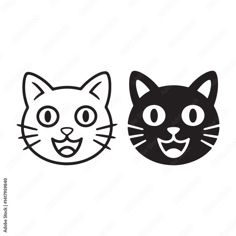 Obraz premium Cat elegant duo icons