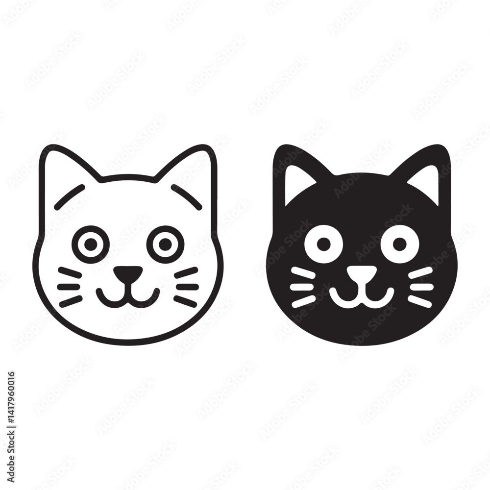 Obraz premium Cat elegant duo icons