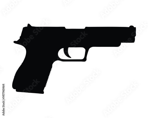 GLOCK 17 silhouette vector isolated on white background 