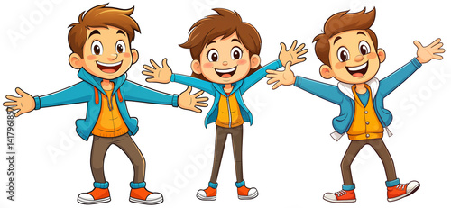 cartoon child teenager boys...