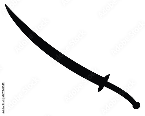 Sabre silhouette vector isolated on white background 