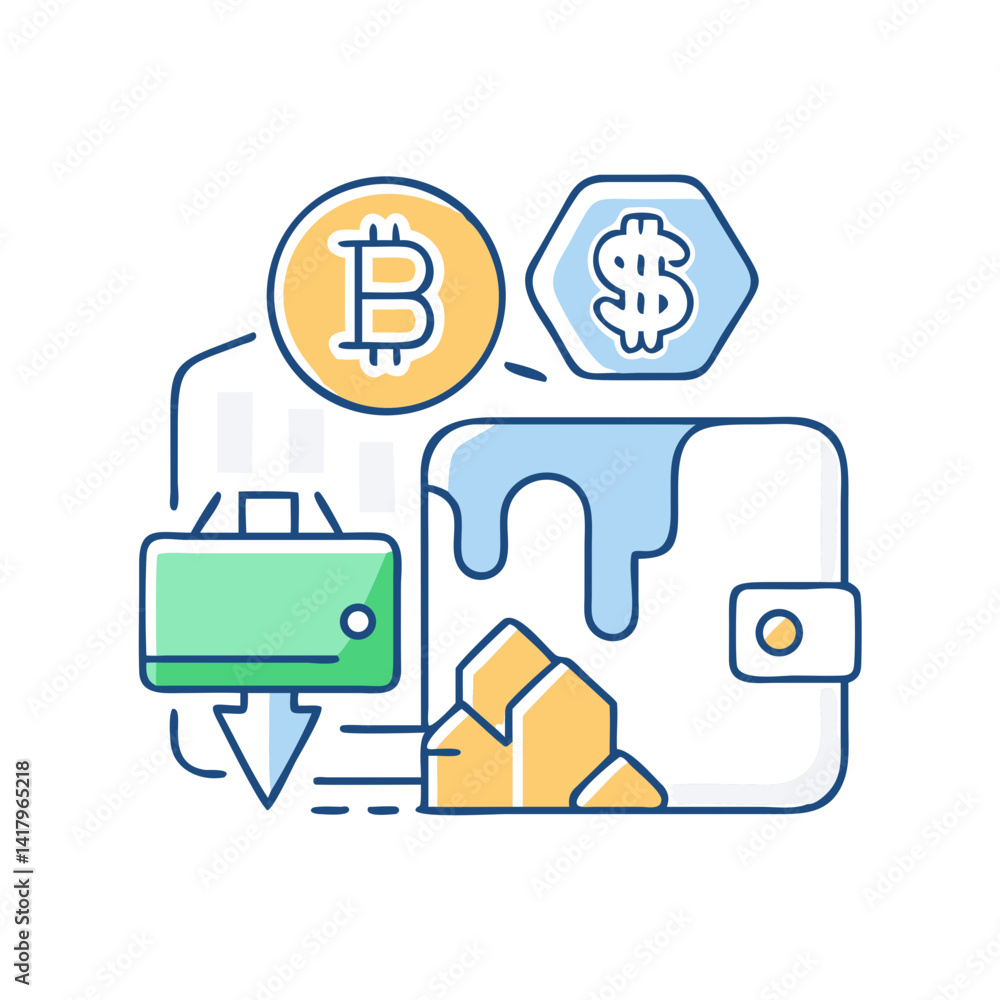Cryptocurrency wallet and digital finance. Cryptocurrency wallet and digital finance.