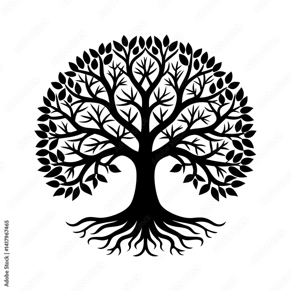 Obraz premium Tree Of Life Silhouette vector illustration