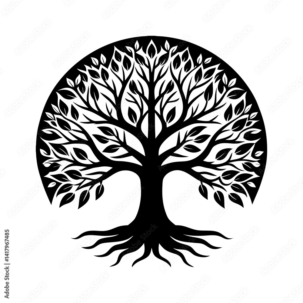 Naklejka premium Tree Of Life Silhouette vector illustration